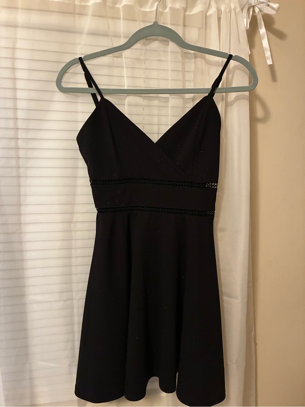 Trixxi Black Spaghetti Strap V-Neck Mini Dress